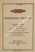 Passenger Services Timetable - London (Paddington), Bristol & West of England, South & North Wales, Birmingham, Gloucester, Worcester, West Midlands - 18th June to 9th September inclusive 1962 by British Railways Western Region